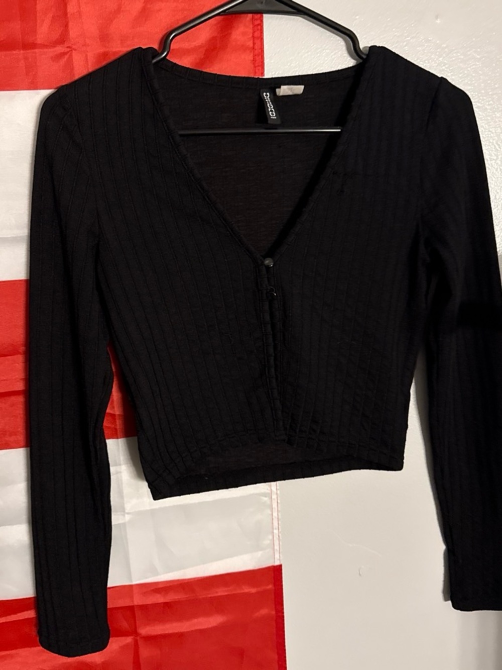 Divided Black Cropped Cardigan